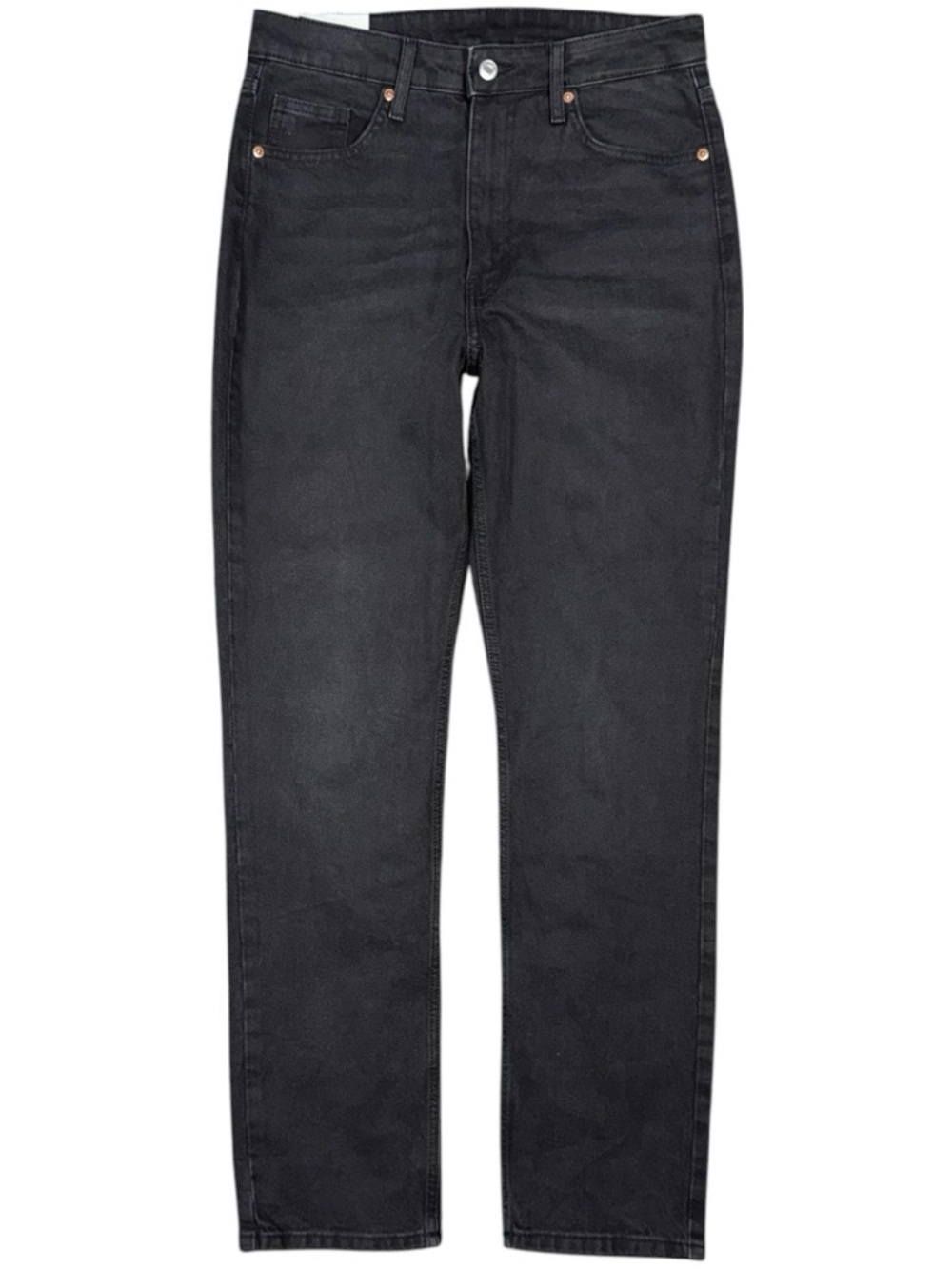 NEW H&M &DENIM Women’s Vintage Straight Leg High Waist Black Jeans Size 8